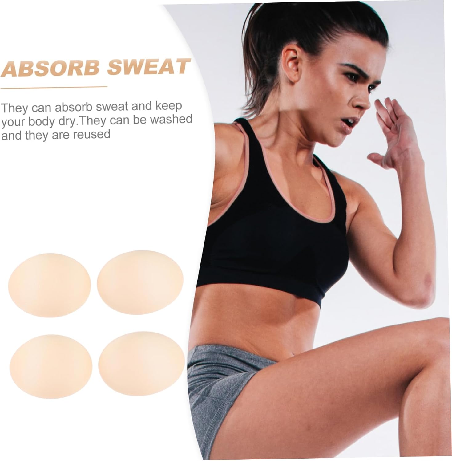 2Pairs Breathable Sports Inserts Chest Cup Padding Enhanced Comfort for Yoga and Exercise Reusable Sponge Pads for Sports Underwear
