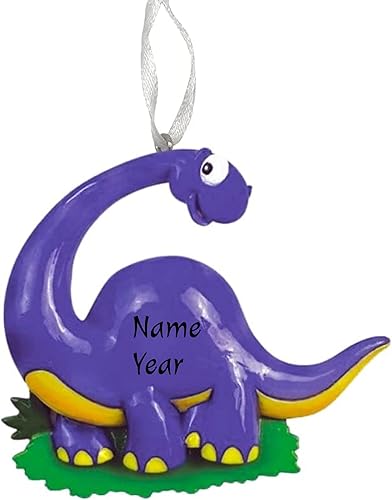 Miniatura 7 de Adorno personalizado para árbol de Navidad de dinosaurio T-Rex 2023 escrito a mano, decoración personalizada para niños y niñas, Ornament Station -