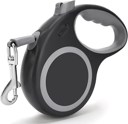 EC.TEAK Correa retráctil para perro de 26 pies, correa resistente para perros de hasta 110 libras, cinta de nailon fuerte sin enredos, freno con una