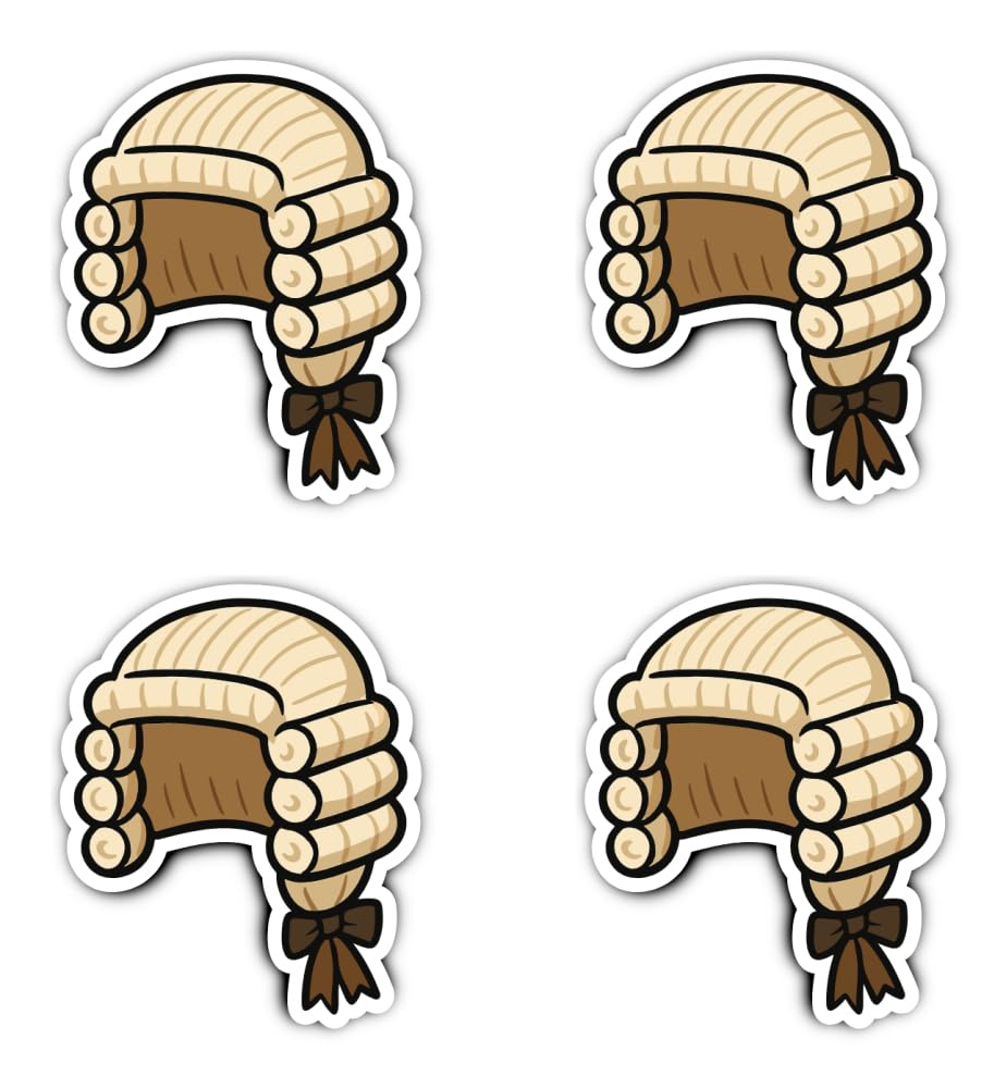 Havati Vibe Sticker. Stickers: 75 Mm, 4 Pieces - Large Judge Wig Sticker For Lawyers Office