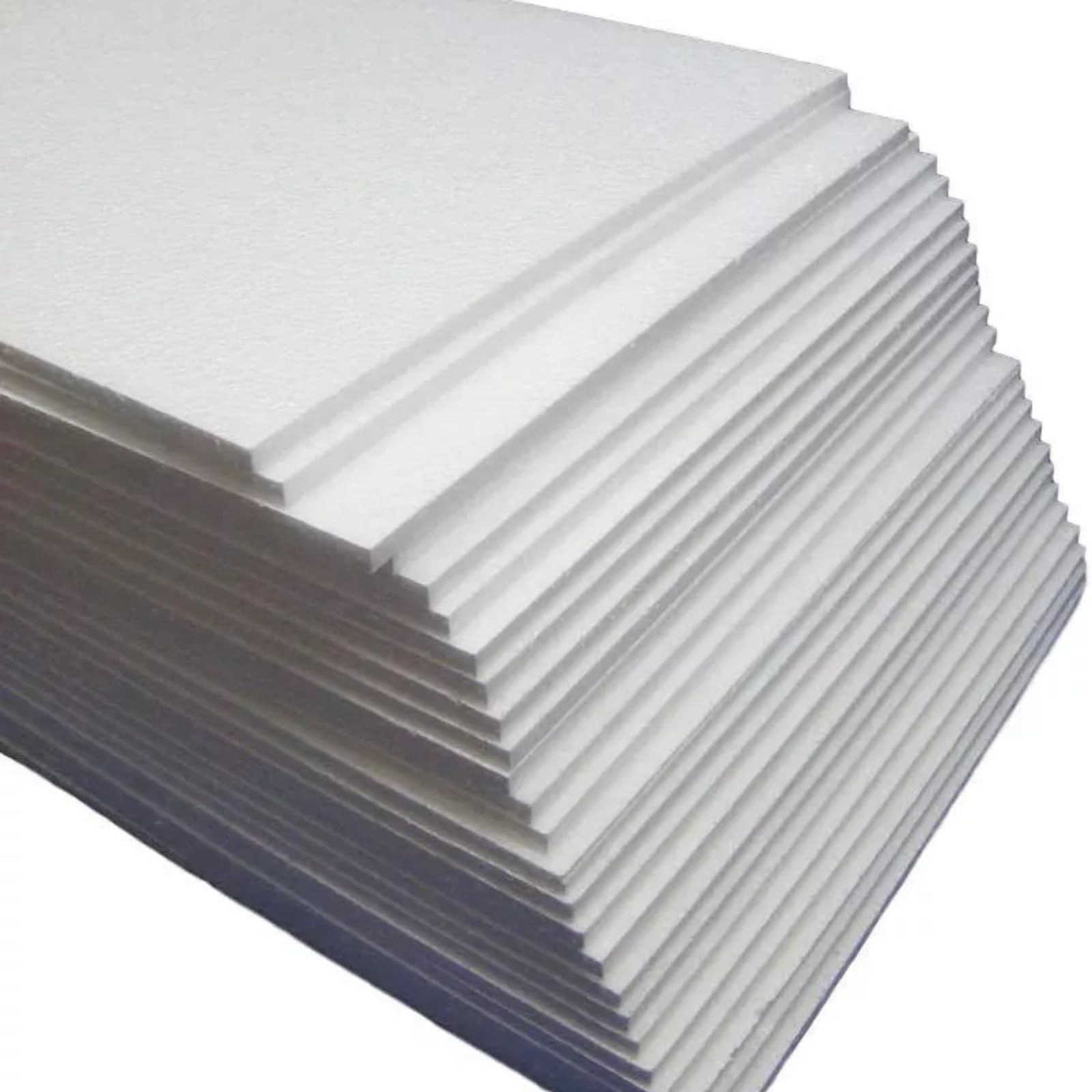 Pannelli In Polistirolo Lastre Fogli 50x50cm Spessore 1cm Multiuso Isolamento Termico Acustico Densità 15kg/mc Isolante Ideali per Copertura Imballaggio Coibentazione Cappotto (50)
