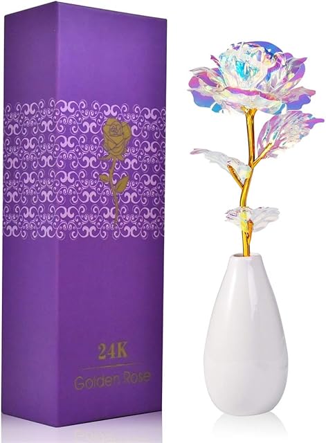 AENEE Gifts for Women Her Girlfriend Wife, Romantic Artificial Rose Flower with Vase for Girlfriend Mom Teacher Sister On Birthday, Valentines Day, Anniversary, Mothers Day, Christmas Day