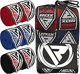 RDX Boxing Hand Wraps, Pack of 3 Pairs Bundle, 4.5 Meter Elasticated Inner Gloves, Muay Thai MMA Kickboxing Punching Martial Arts Strength Training Workout Combat Sports Home Gym Fitness Accessories