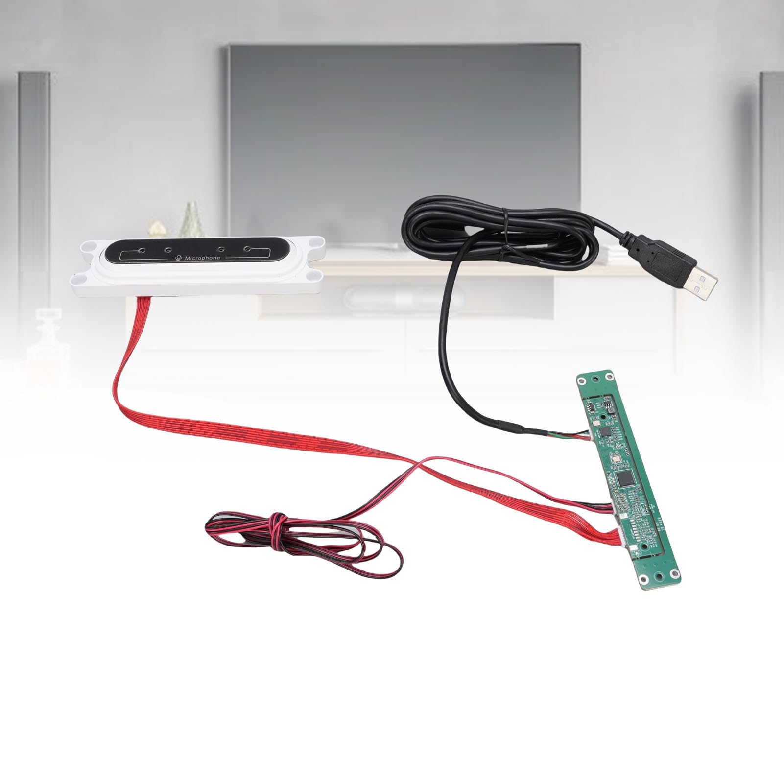 Microfono incorporato, 4 array incorporato microfono omnidirezionale con macchina di riconoscimento vocale regolabile Bianco