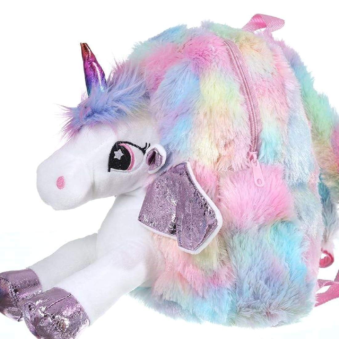 Unicorn Soft Fur Bag for Kids - School Bag & Picnic Bag/Lightweight Travel School Mini Backpack for Girls, Kids, Birthday Gift for Girls, Return Gift (Random Color)-image-31