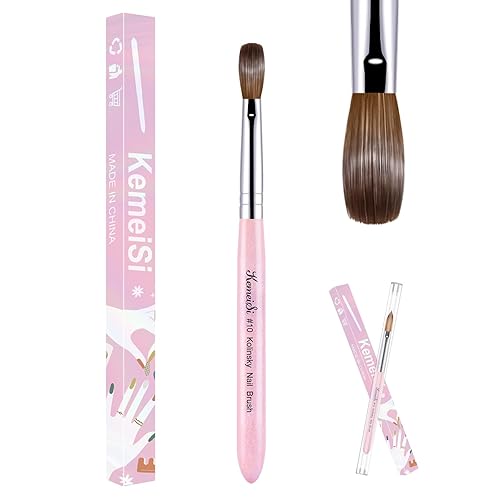 Miniatura 27 de Kolinsky - Brocha de uñas acrílicas, tamaño #12, pinceles de arte de uñas para aplicación de polvo, mango resistente, herramientas de bricolaje