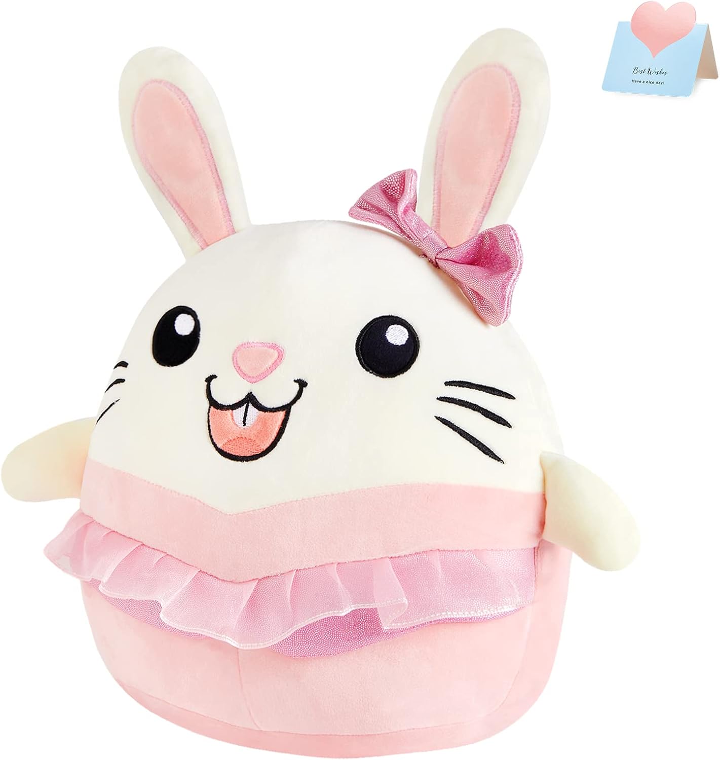 BSTAOFY 12'' Easter Pink Ballerina Bunny Plush Pillow, Soft and Huggable Rabbit Stuffed Animal Cushion for Kids Soft and Cuddly Toy for Birthday, Christmas, Easter or Any Special Occasion