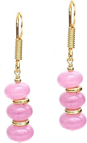 Miniatura 19 de Gempires - Aretes ligeros con cuentas hechas a mano, hipoalergénicos, chapados en oro, aretes colgantes para mujer Yaxaite