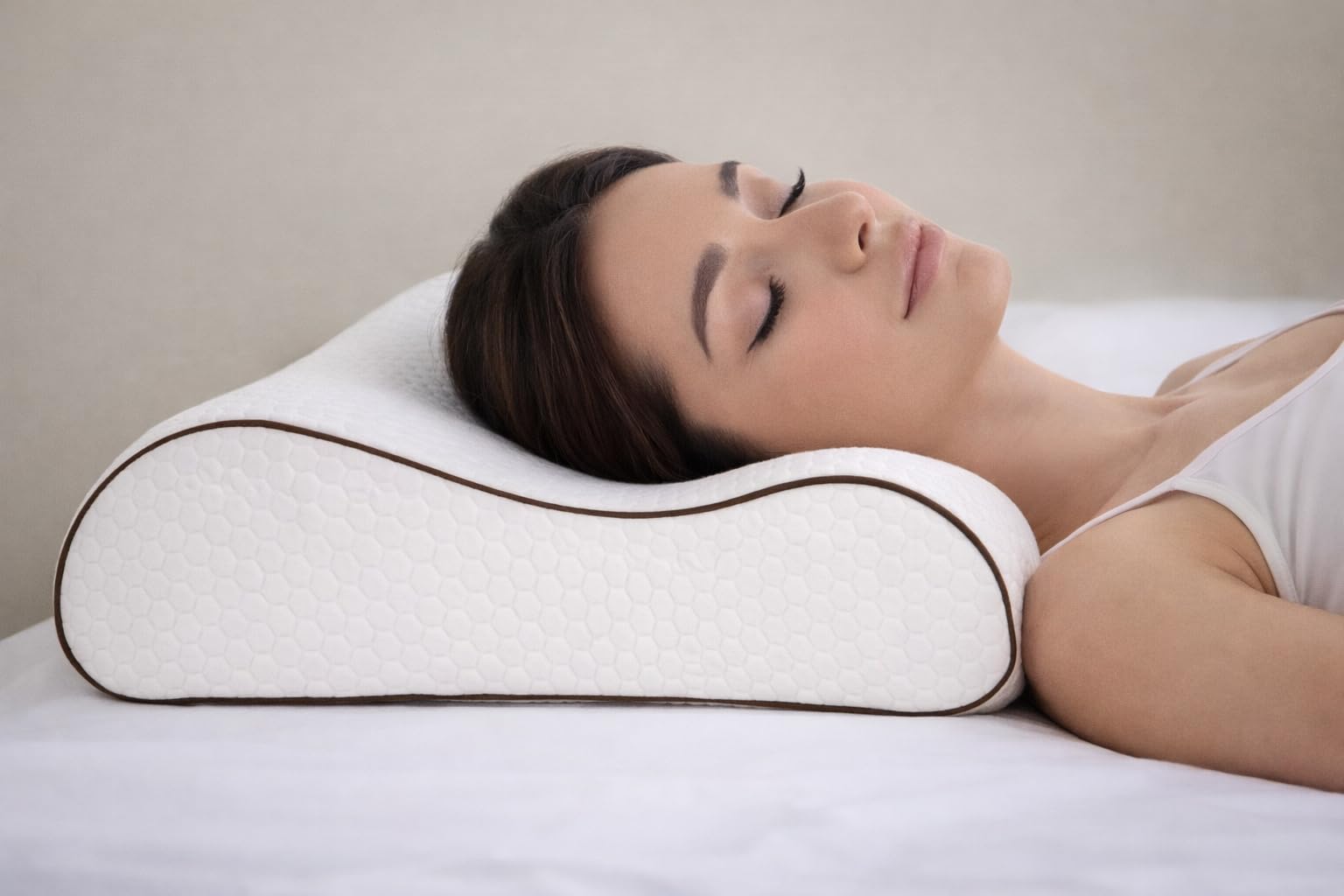 ELY PARKER Almohada ortopédica de apoyo cervical, 40 x 60 cm, espuma viscoelástica para dormir de lado, altura regulable, 12 a 14 cm, almohada cervical ergonómica fija (2 unidades)
