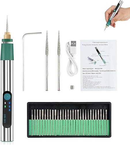 Artisan Pen, bolígrafo de grabado de bricolaje, herramienta de grabado artesanal portátil sin cable, bolígrafo de grabado eléctrico para metal,