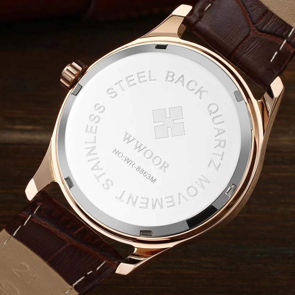 MASTOP Modische Damen-Armbanduhr im schlichten Stil, minimalistisch, japanisches Quarz, 7,3 mm, ultradünne Leder-Armbanduhr