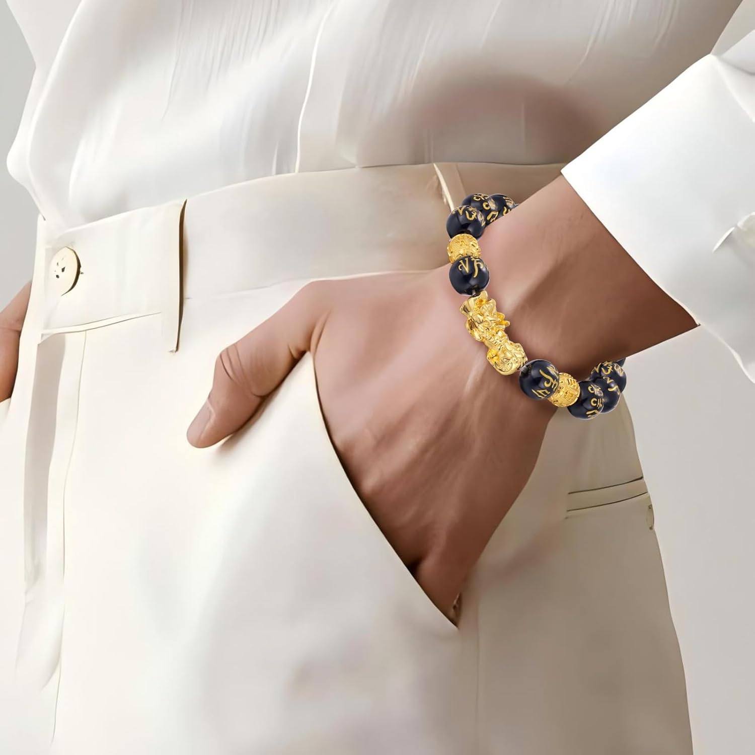 Kvekstio Feng Shui Black Obsidian Pixiu Wealth Bracelet for Women Men, Attract Lucky Wealthy Good Luck Protection Amulet Gift - Image 6