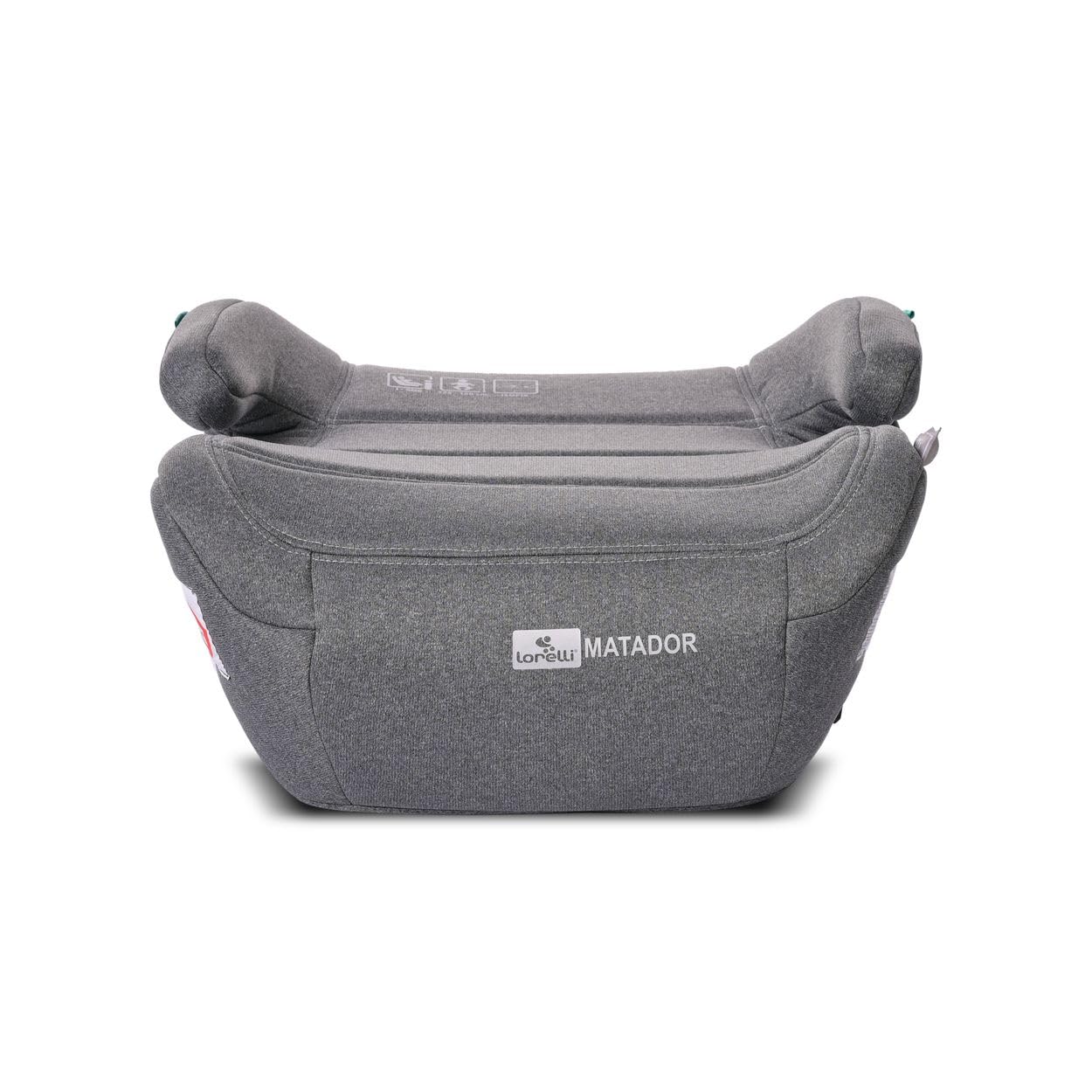 Lorelli i-Size Matador fotelik dziecięcy (125-150cm), Isofix, podłokietniki, kolory: szary