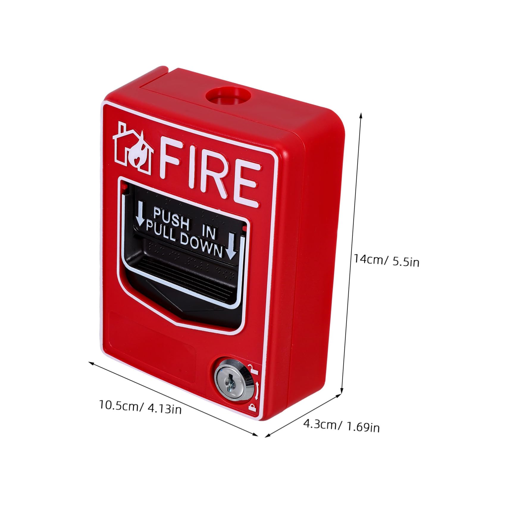 Feueralarm Notrufknopf mit Schlüssel Manuelle Rücksetzung Wasserdichter und Robuster Notfallschalter für Brandmeldung Einfache Installation Geeignet für Senioren und