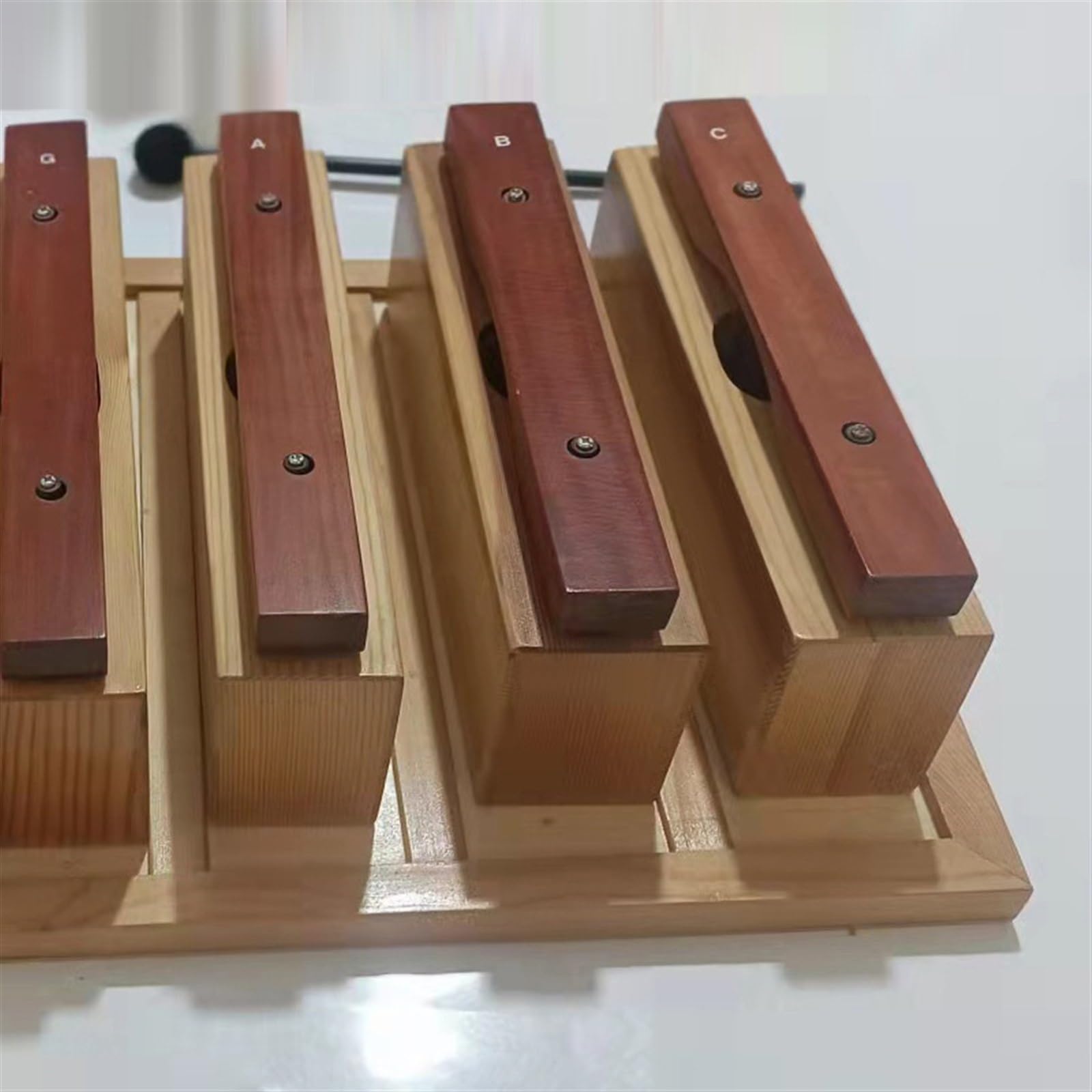 Instrument de percussion Glockenspiel en bois à 8 notes en brique double couleur Kit De Glockenspiel