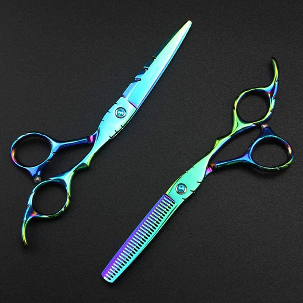 Tijeras de peluquería, Tijeras de peluquería Profesional Japón 440c 6 Pulgadas Tijeras de Pelo Verdes Corte Peluquería Corte de Pelo Tijeras de Adelgazamiento Tijeras de