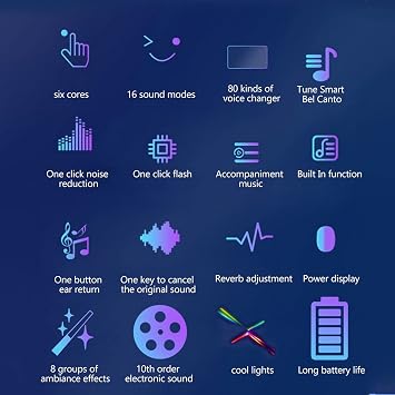 Ejoyous Live Sound Card Voice Changer, Portable I9 Live Sound Card Set Mini Gaming Voice Plug and Play for Game Anchor Recording Mobile Phone Computer, for Live Streaming 8 Different