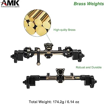 Amazon.com: AMK 174g SCX24 Brass Portal Axle Complete with 7mm Hex