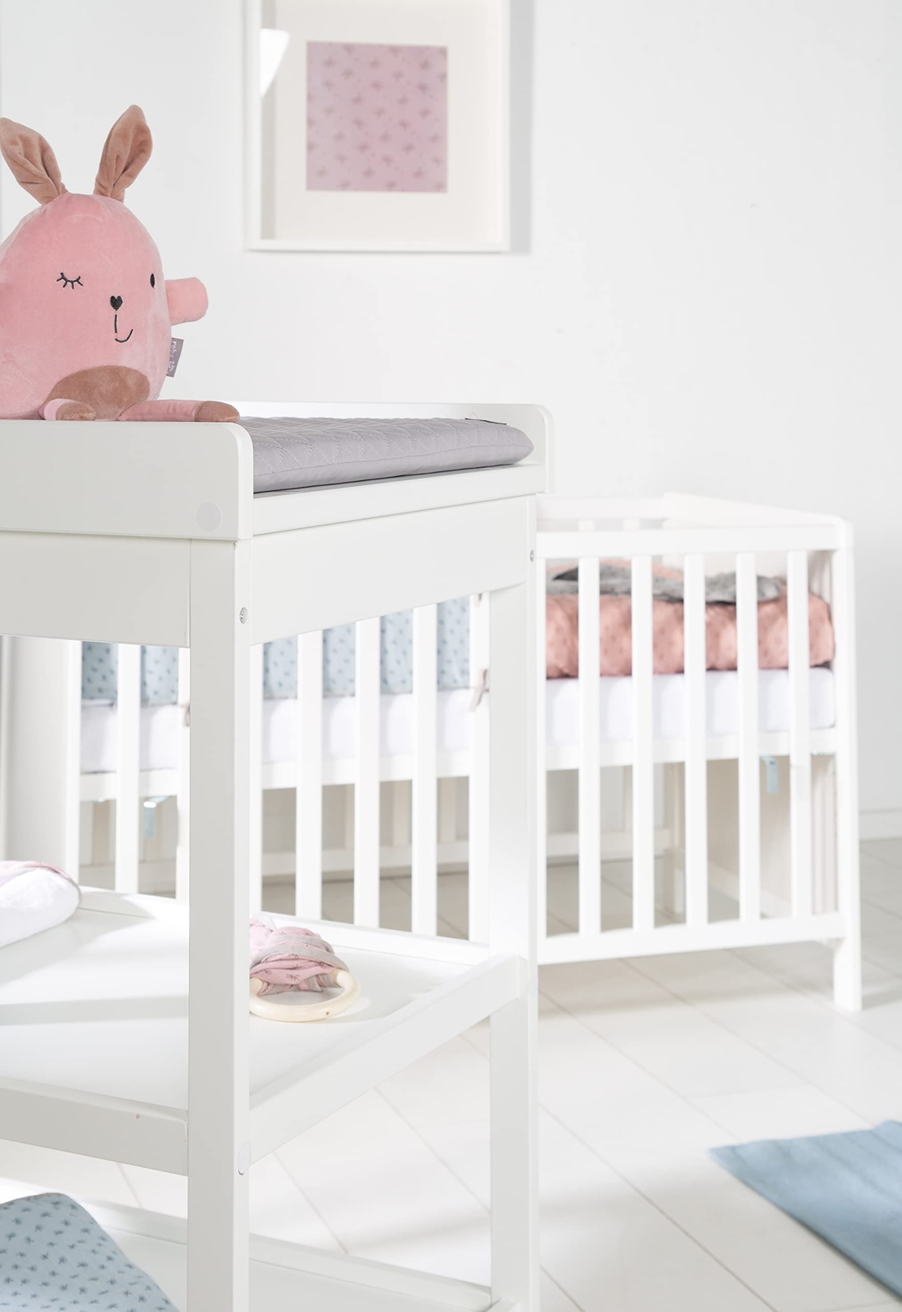 roba Juego de Habitación Infantil - Cuna Colecho y Cambiador con Colchón "roba Style" - Madera Blanca