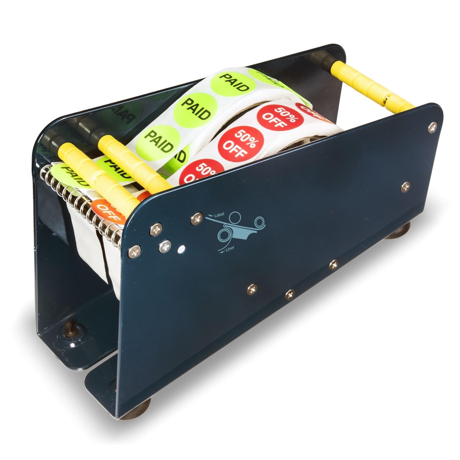 Excell Dispenser manuale per etichette da tavolo (larghezza 77 mm) Dispenser porta rotolo adesivo regolabile per casa, ufficio, negozi al dettaglio e magazzini Forniture di spedizione(7,6 cm)