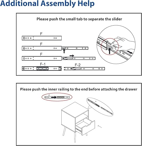 Miniatura 6 de Lifetime Home Mesita de noche moderna Mid-Century, mesa de madera con cajón de almacenamiento, mesita de noche para dormitorio o mesa auxiliar para