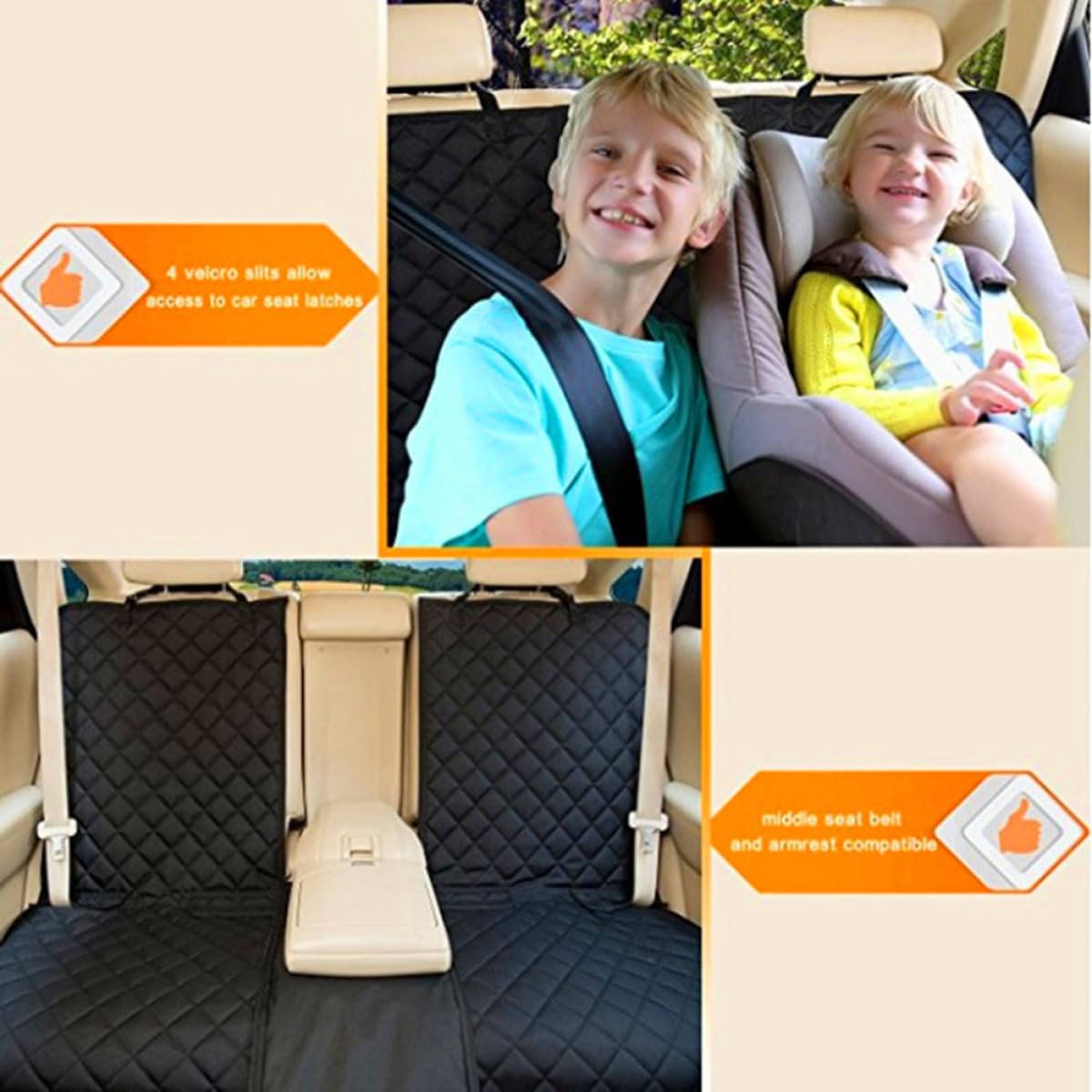 SHINEOFI Alfombrilla para Coche para Mascotas de Cojín del Asiento Trasero para Perros Gatos Sencilla Práctica Duradera para Viajes