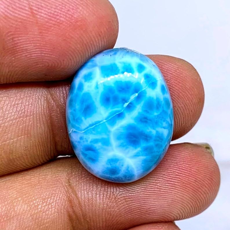 Larimar véritable cabochon 21 x 16 mm de qualité gemme - 2