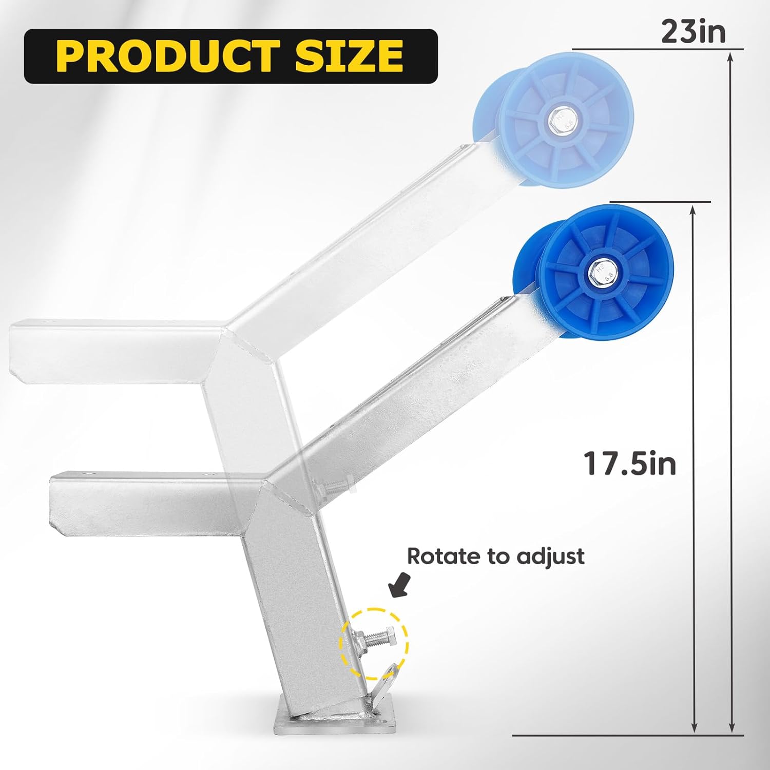 Boat Trailer Winch Post with 1200LB Boat Winch Compatible with 3" W X 4" H Boat Trailer Drawbar, Height Adjustable Boat Winch Mounts, Boat Trailer Winch Stand with Roller