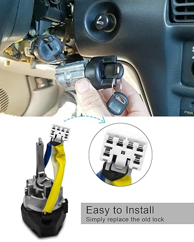 Miniatura 5 de Interruptor de cilindro de bloqueo de encendido con 2 llaves apto para Kia Rio 2013-2017 Kia Optima 2011 2012 2013 2014 2015, reemplazo 81900-1WK00