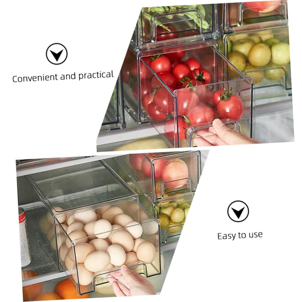 Toyvian Caja Organizadora Soporte para Estante del Congelador para Refrigerador Gran Capacidad y Diseño de Pet y Conservación Ordenada de Frutas y Verduras