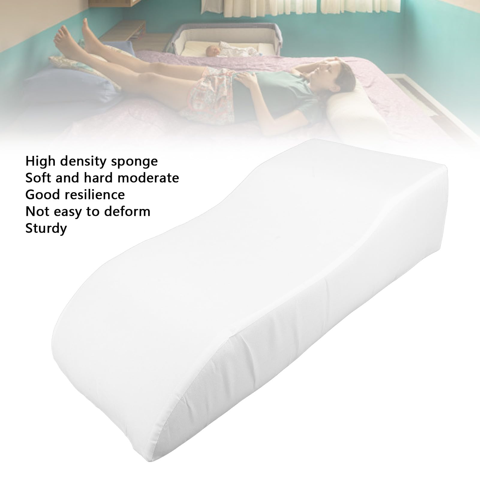 Dioche Leg Lifter Cushion, Ergonomic Breathable Leg Support Pillow with Removable Cover for Home, Beauty Salon, White