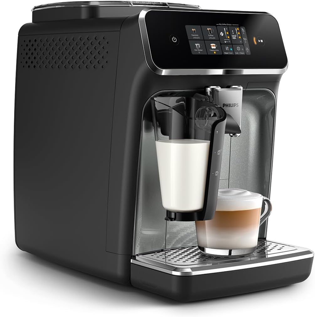 PHILIPS 2300 Series Bean to Cup Coffee Machine – 4 drinks with one touch, LatteGo Milk Frother, Fastest-to-Clean, 40% Quieter, Ceramic Grinder, Fully Automatic Espresso & Cappuccino maker – EP2339/40