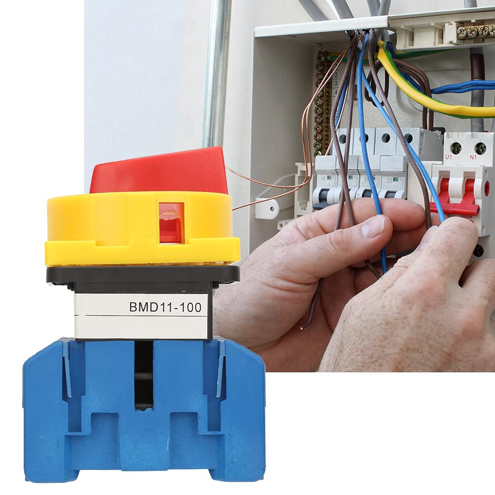 Interruptor Giratorio del Disyuntor de Carga, Interruptor de Bloqueo Selector de Leva Giratorio Universal de 2 Posiciones para Máquinas Herramientas Químicas (100A)