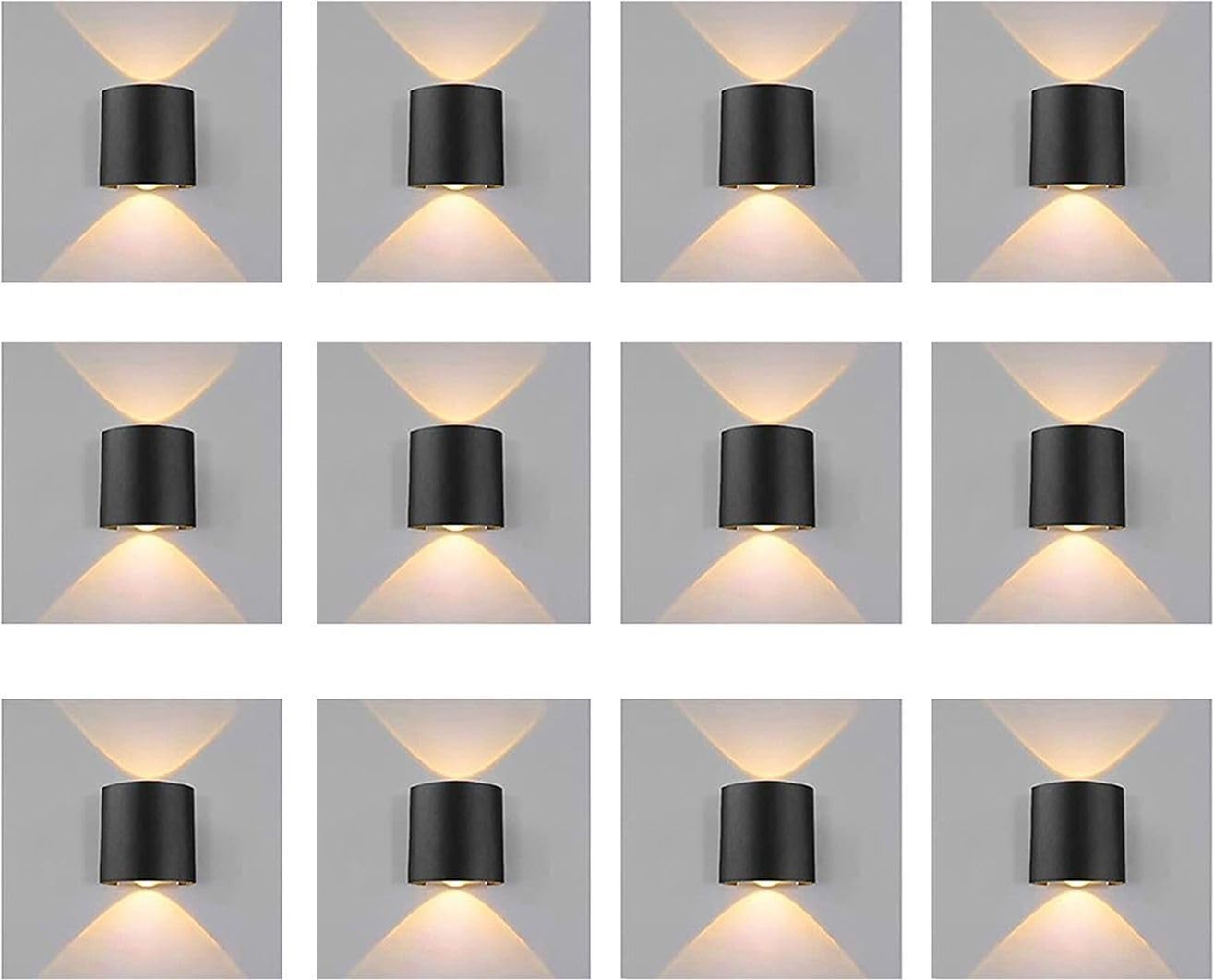 updown Light 1+1 Warm White Water Proof Post Light Outdoor Lamp (Black) Pack of-12-image-9