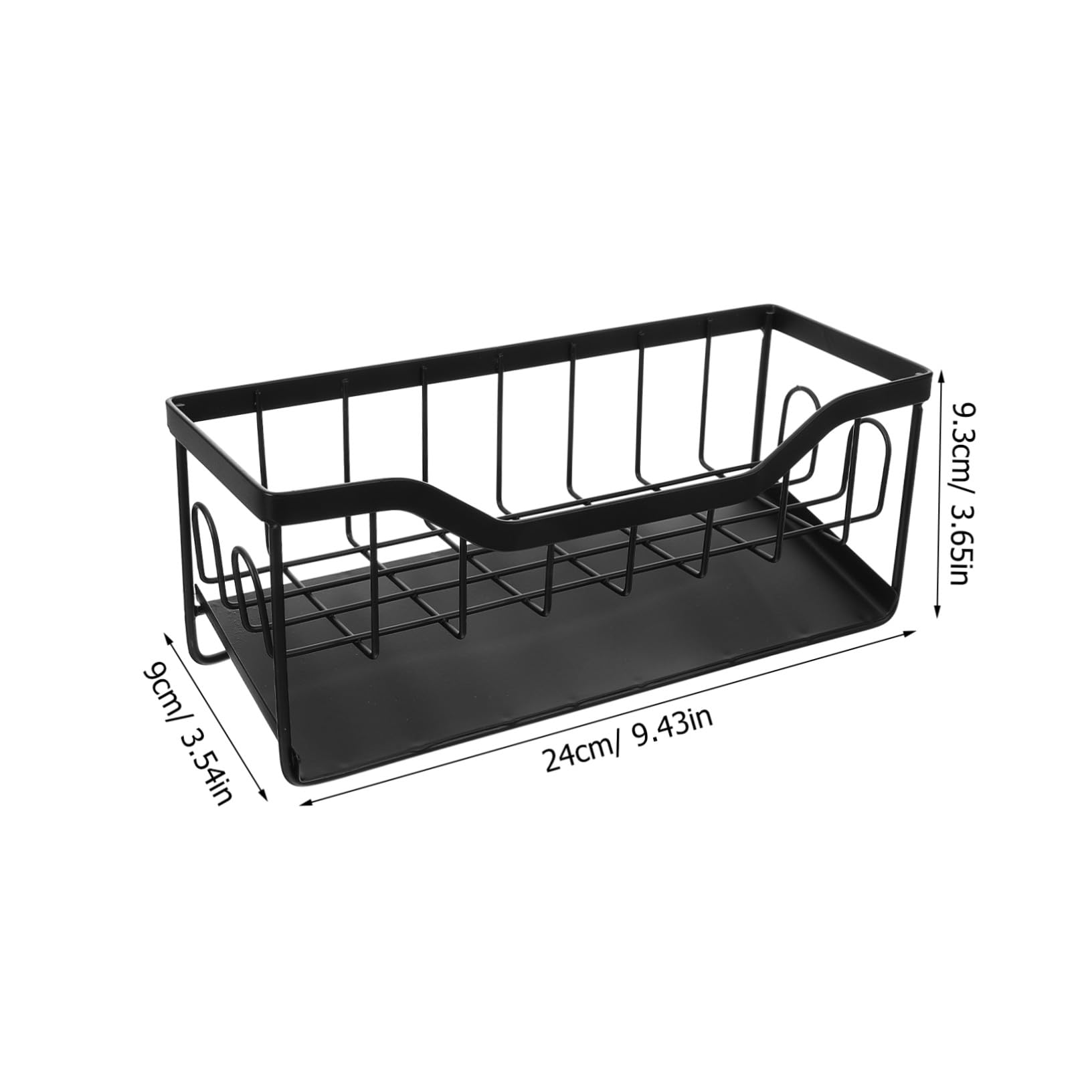 BESTYASH Küchen Spülbecken Organizer mit Abtropfschale Schwammhalter mit Automatischer Ablaufwanne Multifunktionales Ablagerack für Saubere und Ordentliche Spüle Schwarzes Design