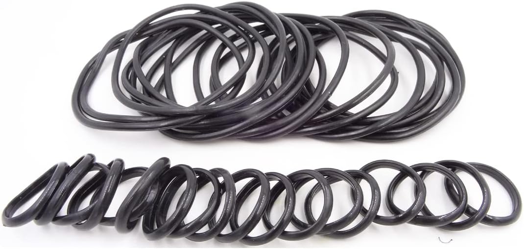 Wtz 24 Piece Black Rubber Gummy Bracelets Silicone Jelly Bracelet & Rings Set