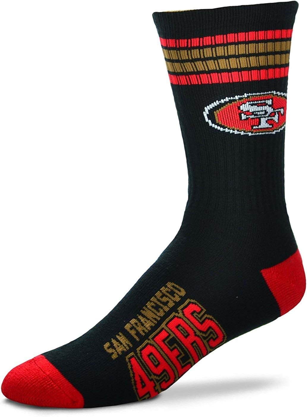 4 Stripe Deuce Football Socks Mens Size X-Large 13-15 XL - San Francisco 49ers