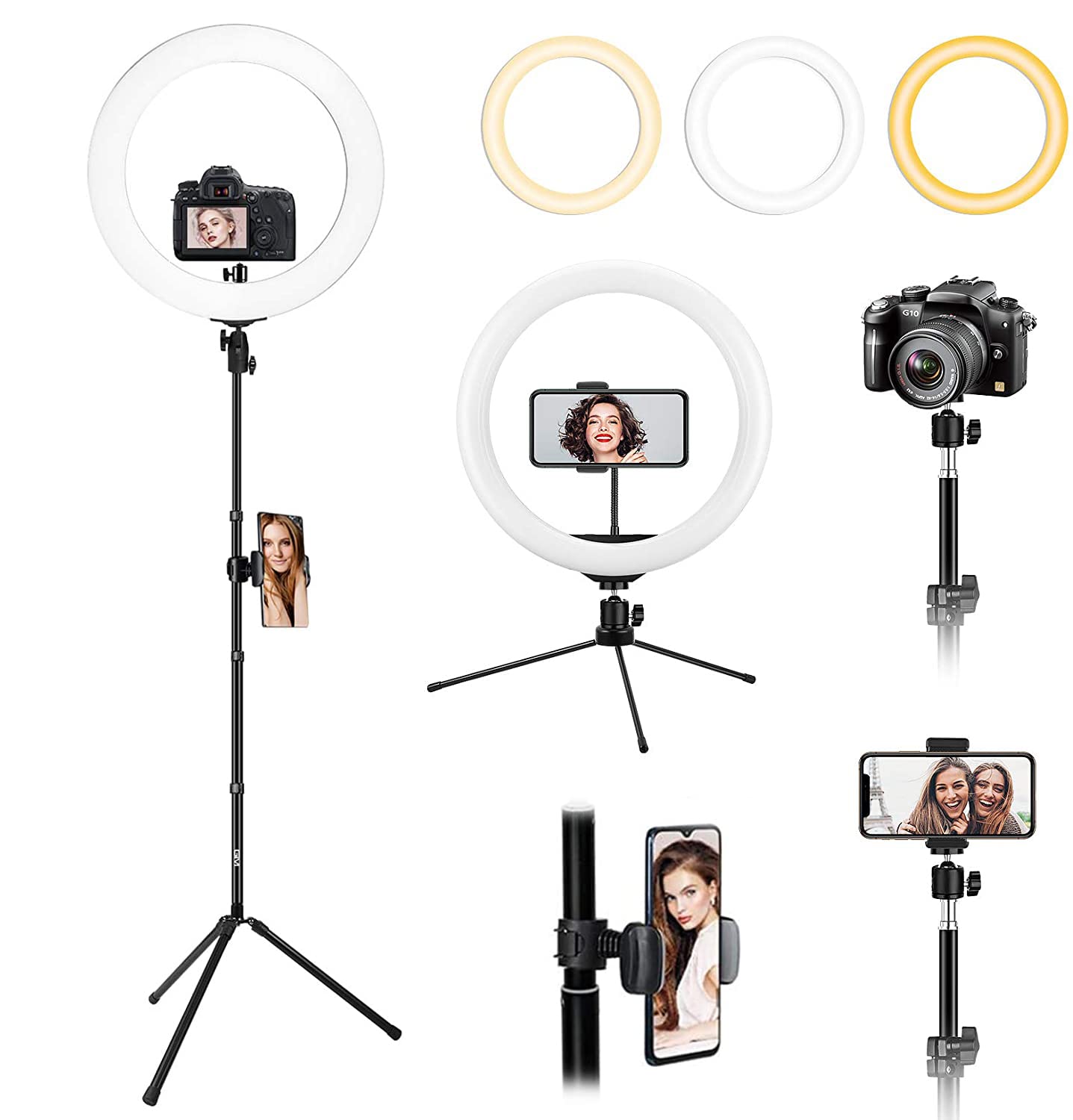 Buy 12 inch Ring Light with Floor Tripod and Desk Stand(Ringlight Kit