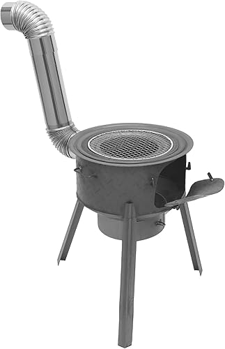 Estufa de leña, estufa de leña con 3 anillos de wok, carga de 330.69 libras desmontable multifunción estufa de tienda de campaña caliente para