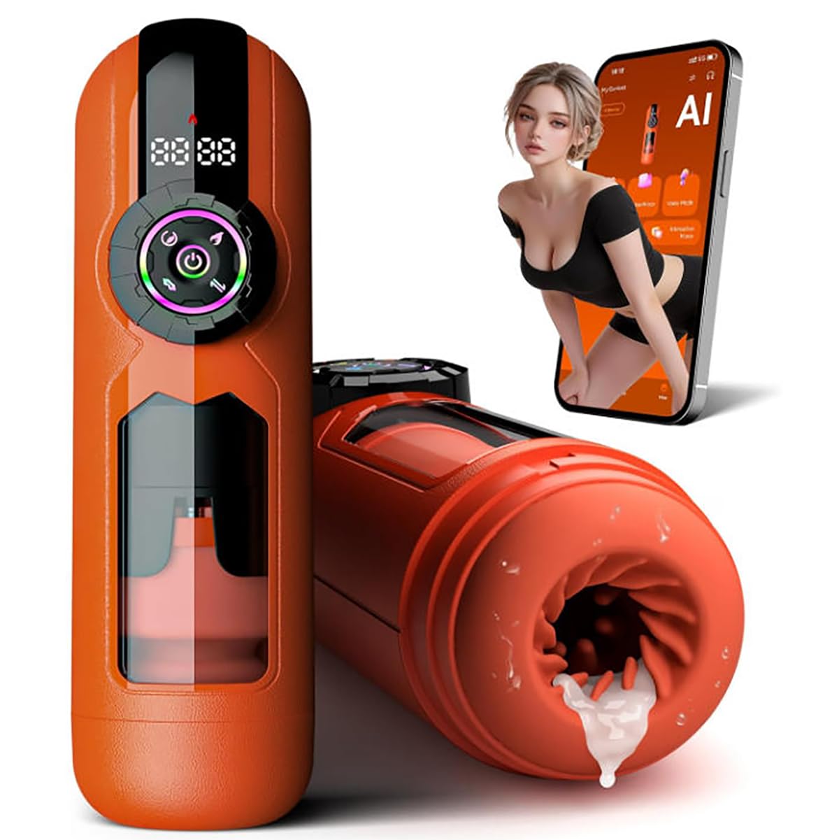Masturbieren Cup mit Heizfunktion für Mann Elektrischer Masturbator mit 9 Teleskop 9 Saugen 9 Vibration Modi Leise Taschenmuschi Penis Stimulator Erotik Sex Spielzeug für die Männer Solo