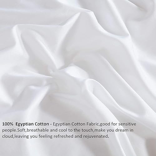 Miniatura 5 de Archu Sheets Camino de cama de 3 piezas 100% algodón egipcio con 2 fundas de almohada, bufanda decorativa para dormitorio, hotel, habitación de boda