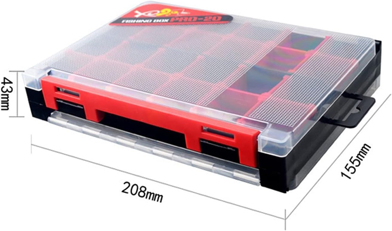 Storage Boxes and Trays Multi Compartments Fishing Tackle Box Multifunctional ABS Plastic Fishing Box Bait Tackle Lures Hooks Storage Case with Removable Divider (Color : Red)