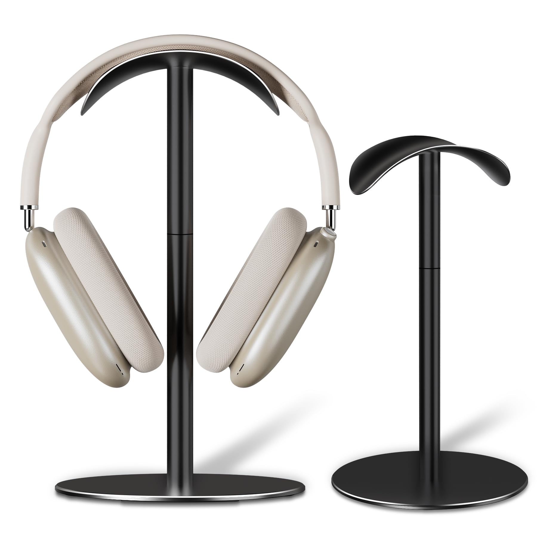 Bricok Black Aluminum Alloy Headphone Stand For Desk Compatible With Airpods Max Pc Game Telephone Headsets ,Desk Earphone Stand,Gaming Headphones Shelf,Space-Saving & Easy To Store(Black)