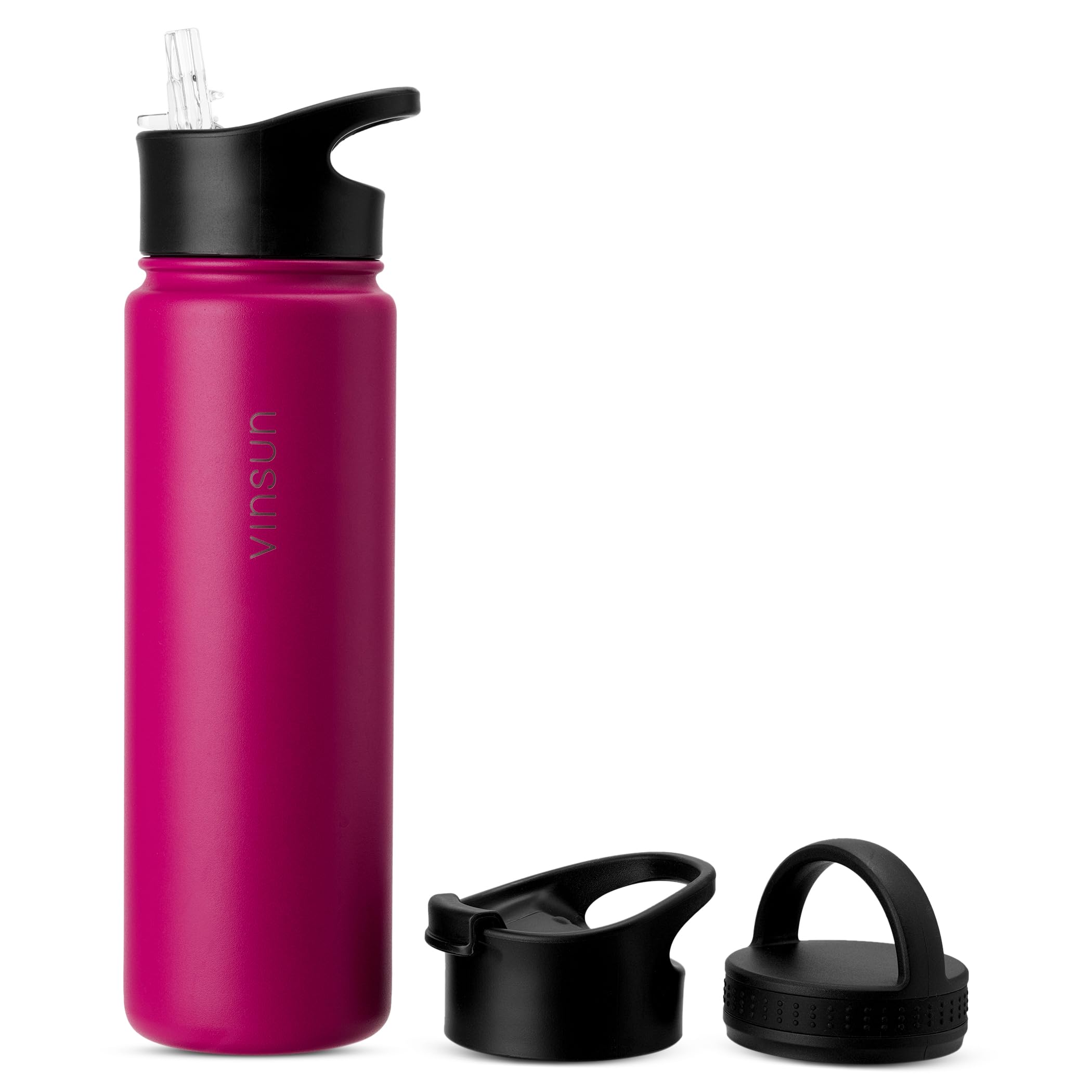 Vinsun Stainless Steel Water Bottle 750ml - 3 Lids - Leakproof, BPA Free, Hot and Cold Drinks - Insulated Drinks Bottle for Travel, Sports, Work, Gym โ image 1
