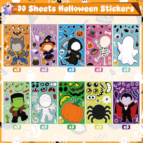 30 Sheets Halloween Stickers, DIY Crafts Halloween Party Favors Decorations - image 4