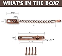 Vista 3 de Candado de Protección de Puerta con Cadena Alise, Cierres de Cadena de Puerta con Resorte de Seguridad y Presión Antirrobo, Cierres de Cadena