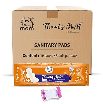 Thanks Mom Freedom Combo of Large, 240mm Cottony Soft Sanitary Pads with Women's Razor (S) Free (Pack of 16)
