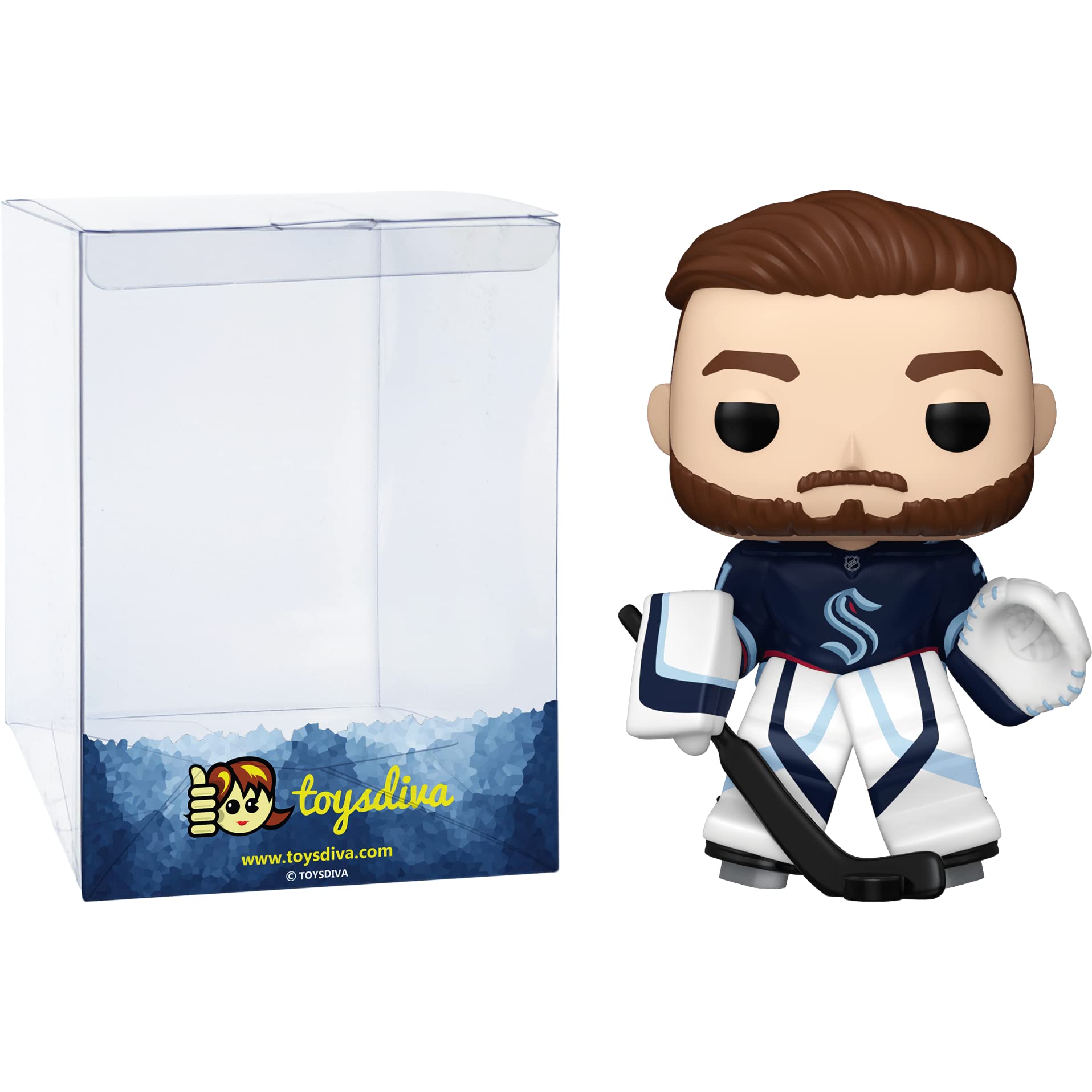 FunkoPhilip p Grubauer: P o p ! Hockey Vinyl Figurine Bundle with 1 Compatible 'ToysDiva' Graphic Protector (088 - 64020 - B)