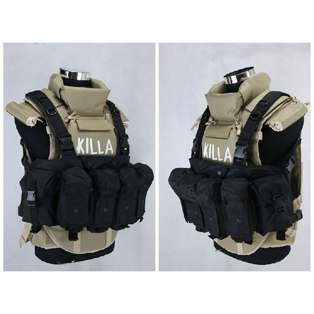 Taktische Weste für Herren, Russian 6B13 Plattenträger mit Eva-Polsterung, Verstellbarer Kragen & Metallhaken, Multifunktionale Militär Weste für Cosplay & Airsoft, Killa Armor Edition