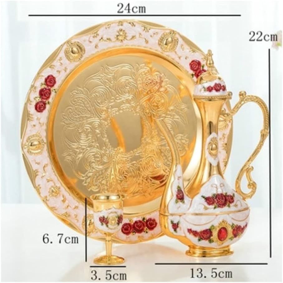 Metal Wine Set Liquor Tray Gift Russian High-End European-Style Antique Zinc Jug Glass